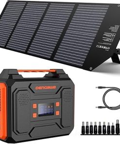 250W Portable Power Station and 100W Solar Panel for Camping
