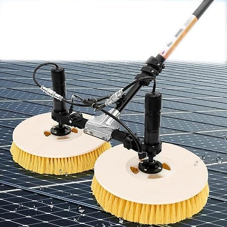 Solar Panel Cleaning Tool with Lithium Battery and Double Brush Head Solar Panel Cleaning Tool with Lithium Battery and Double Brush Head