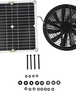 Solar Panel Fan Kit 100W 10In Round Exhaust Fan for Coop Greenhouse