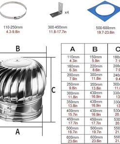 304 Stainless Steel Ventilator Cap for Roof Wind Turbine Exhaust 2