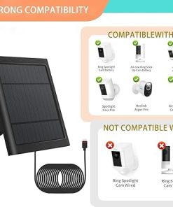Wireless Solar Camera Kit with 10FT Cable for Ring Spotlight Cam 2