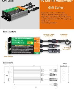 500W 600W 700W Solar Grid Tie Micro Inverter DC to AC 110V 230V 2