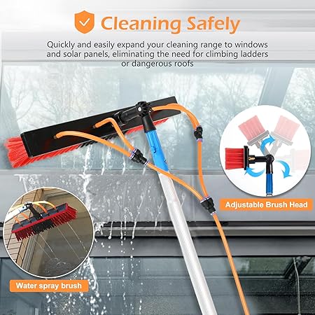 32.8ft Telescopic Water Fed Pole Brush for Solar Panel Cleaning 2 32.8ft Telescopic Water Fed Pole Brush for Solar Panel Cleaning - Image 2