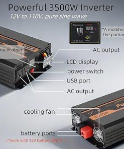 PowMr 3500W Pure Sine Wave Solar Inverter for Home and RV Use 2