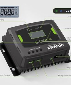 50A MPPT Solar Charge Controller 12V 24V Waterproof LCD Display 2