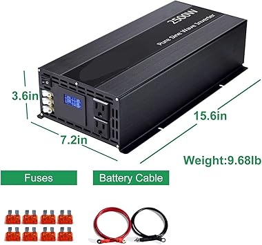 2500W Pure Sine Wave Inverter for 12V 24V 36V 48V Solar Power Supply 2 2500W Pure Sine Wave Inverter for 12V 24V 36V 48V Solar Power Supply - Image 2