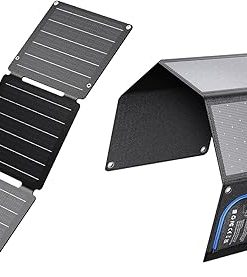 BigBlue 28W Solar Panel Charger with Digital Ammeter and 21W USB-C