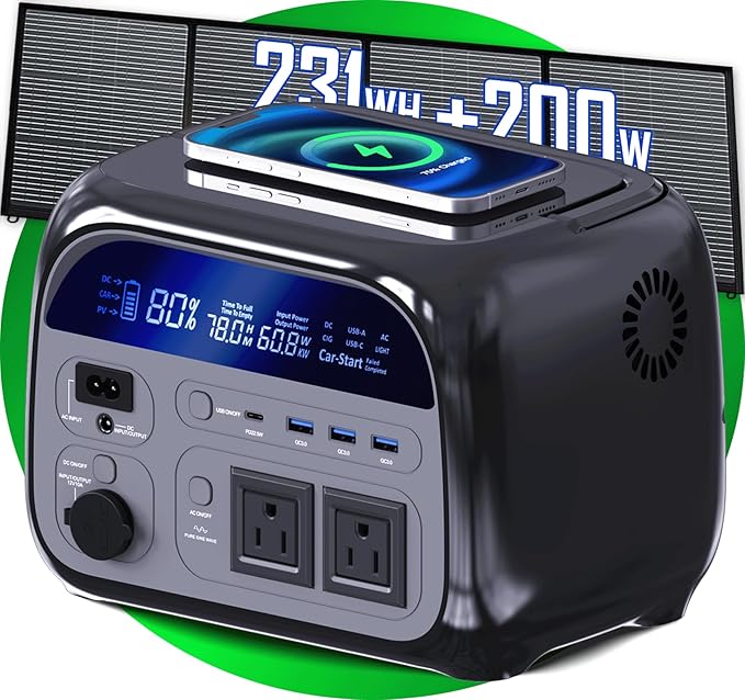 Portable Power Station with Solar Panel 200W Kit for Home and Camping Portable Power Station with Solar Panel 200W Kit for Home and Camping