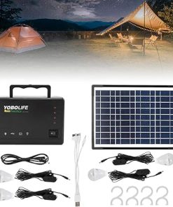 Portable Solar Generator Kit for Camping with Inverter and USB Charging