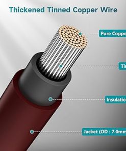 10AWG Solar Cable 2 Pack 40FT Black Red with Free Connectors 2