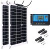 600W 18V Semi Flexible Solar Battery Kit,2Pcs 300W Ultralight Monocrystalline Camper Van Solar Panel Flexible Kit,with 40A Controller,for Caravans Campers Rv Car 3