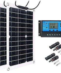 Flexible 50W Solar Panel Kit with 2 Monocrystalline Panels and Controller
