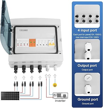 Solar PV Combiner Box with Lightning Protection 600V Fuse IP65 12ways 2 Solar PV Combiner Box with Lightning Protection 600V Fuse IP65 12ways - Image 2