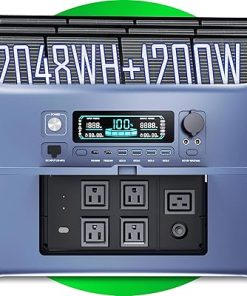 CTOLITY 2400W Portable Power Station with Solar Panel Charging Kit