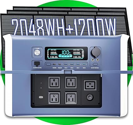 CTOLITY 2400W Portable Power Station with Solar Panel Charging Kit CTOLITY 2400W Portable Power Station with Solar Panel Charging Kit
