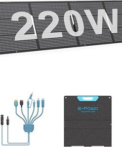 220W Foldable Solar Panel Charger with 2 USB Ports for Camping