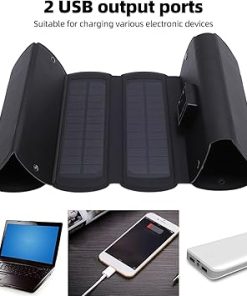 Foldable 32W 5V Solar Charger for Outdoor Travel with Dual USB Ports 2
