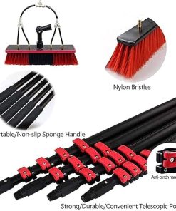 Telescopic Window Cleaning Brush for Solar Panel Maintenance  
Photovoltaic Cleaner for Solar Panels and Window Cleaning Poles  
Hose Fed Window Cleaning Pole for Solar Panels with Multi-Angle Extension 2
