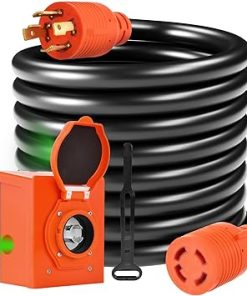 30 Amp Generator Cord 15FT with Power Inlet Box NEMA L14-30P L14-30R