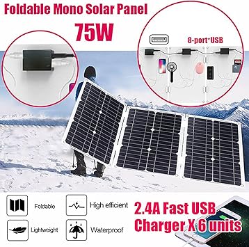 75W Waterproof Solar Panel Kit with 50A Controller for RV Boat Farm 2 75W Waterproof Solar Panel Kit with 50A Controller for RV Boat Farm - Image 2