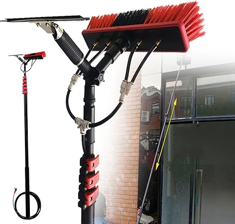 Telescopic Window Cleaning Pole with Brush for Solar Panels and Roofs Telescopic Window Cleaning Pole with Brush for Solar Panels and Roofs