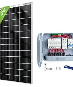 ECO-WORTHY 12V 195W Bifacial Solar Panel and 25A Combiner Box