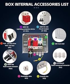600V Solar DC PV Combiner Box with Lightning Arrester for Solar Systems 2