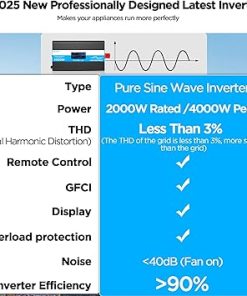 2000W Pure Sine Wave Inverter for RV Truck Solar Remote Control 2