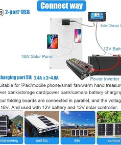 18W Solar Power System Kit with 4000W Inverter and 4 USB Ports 2