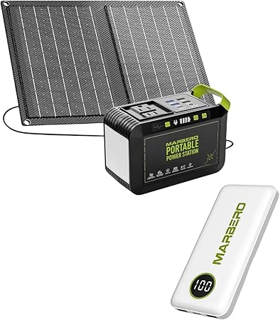 Marbero 88Wh Camping Solar Generator with 21W Solar Panel Included Marbero 88Wh Camping Solar Generator with 21W Solar Panel Included