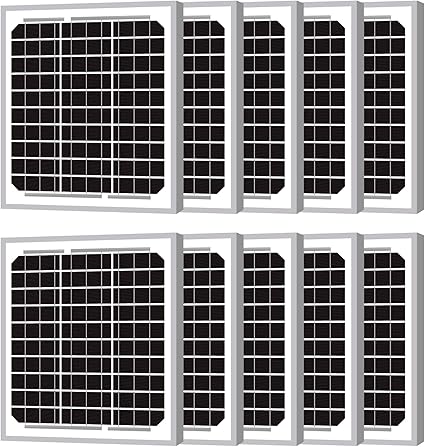 10 Pack of 5W 12V High-Efficiency Solar Panels for Battery Charging 10 Pack of 5W 12V High-Efficiency Solar Panels for Battery Charging
