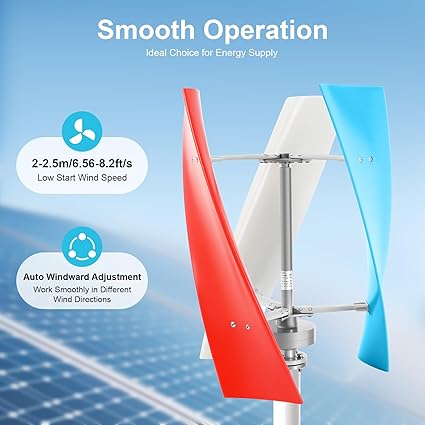 400W Vertical Axis Wind Turbine Generator for Boats and Cabins 2 400W Vertical Axis Wind Turbine Generator for Boats and Cabins - Image 2