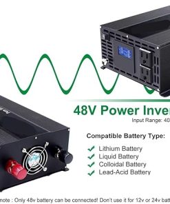 2000W Peak Pure Sine Wave Solar Inverter 12V 24V 36V 48V DC to AC 2