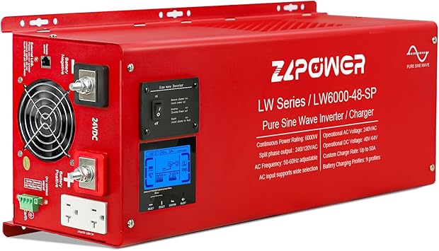 ZLPOWER 6000W Split Phase Pure Sine Wave Inverter Charger 48V AC ZLPOWER 6000W Split Phase Pure Sine Wave Inverter Charger 48V AC