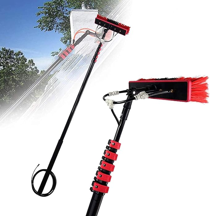 Water Fed Pole Kit for Window and Solar Cleaning 24FT Retractable Tool Water Fed Pole Kit for Window and Solar Cleaning 24FT Retractable Tool