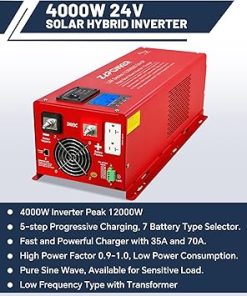 ZLPOWER 4000W Pure Sine Wave Inverter Charger 24V Off Grid 120/240V 2
