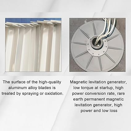 1KW H-Type Vertical Axis Wind Turbine Magnetic Levitation Aluminum Blades 2 1KW H-Type Vertical Axis Wind Turbine Magnetic Levitation Aluminum Blades - Image 2