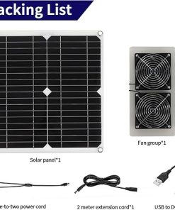25W Waterproof Solar Exhaust Fan for Pet House and Greenhouse Ventilation 2