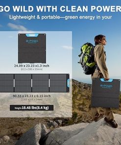 220W Foldable Solar Panel Charger with 2 USB Ports for Camping 2
