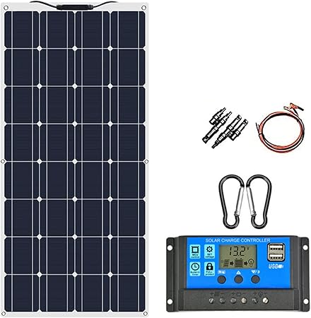 200W Monocrystalline Solar Panel Kit with Charge Controller for Home RV 200W Monocrystalline Solar Panel Kit with Charge Controller for Home RV