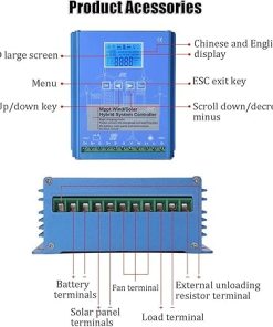 Wind Solar Hybrid Charge Controller MPPT 2000W to 12000W LCD Display 2