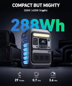 Anker SOLIX C300 Portable Power Station 288Wh for Camping and Travel 2