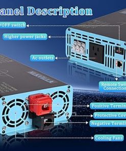 2000W Pure Sine Wave Inverter 12V DC to 110V AC for Off-Grid Use 2