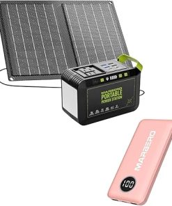 Marbero 88Wh Solar Generator with 21W Solar Panel and 10000mAh Power Bank