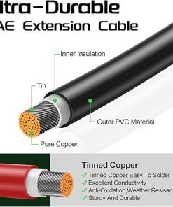 25FT 10AWG SAE Extension Cable with Quick Connector for Cars RVs 2