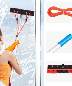 26ft Long Reach Solar Panel Cleaning Kit with Adjustable Brush Head