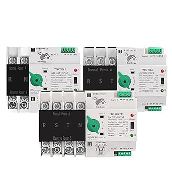 Din Rail ATS PV Inverter Dual Power Selector Switches 63A 100A 125A Din Rail ATS PV Inverter Dual Power Selector Switches 63A 100A 125A
