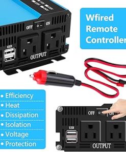 1000 Watt Pure Sine Wave Inverter 12V DC to 120V AC for Off-Grid 2