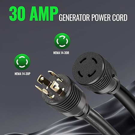 15FT Generator Cord and Power Inlet Box NEMA L14-30P/L14-30R 2 15FT Generator Cord and Power Inlet Box NEMA L14-30P/L14-30R - Image 2