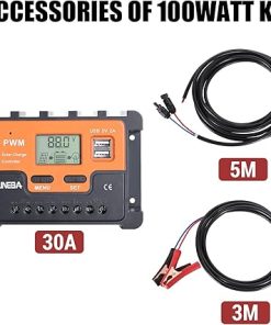 100W Flexible Solar Panel Kit with 30A Charge Controller for RV 2